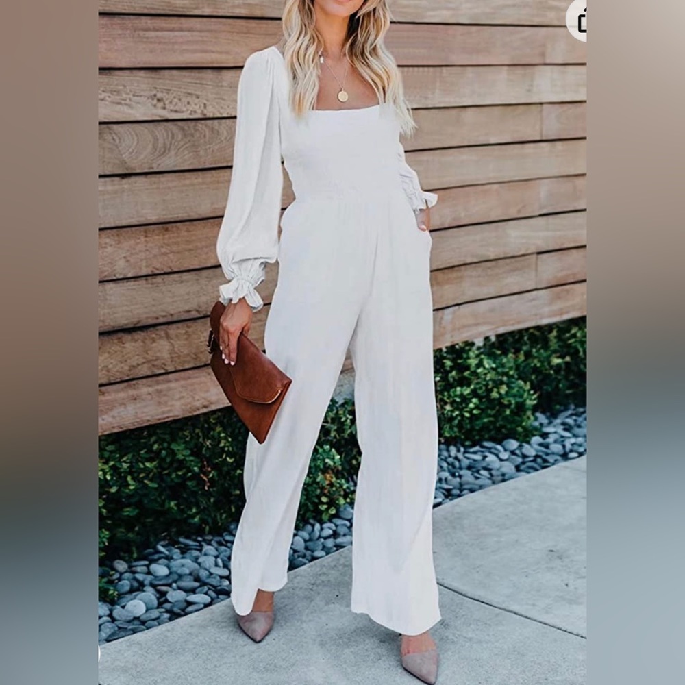 White long sleeve women’s jumpsuit